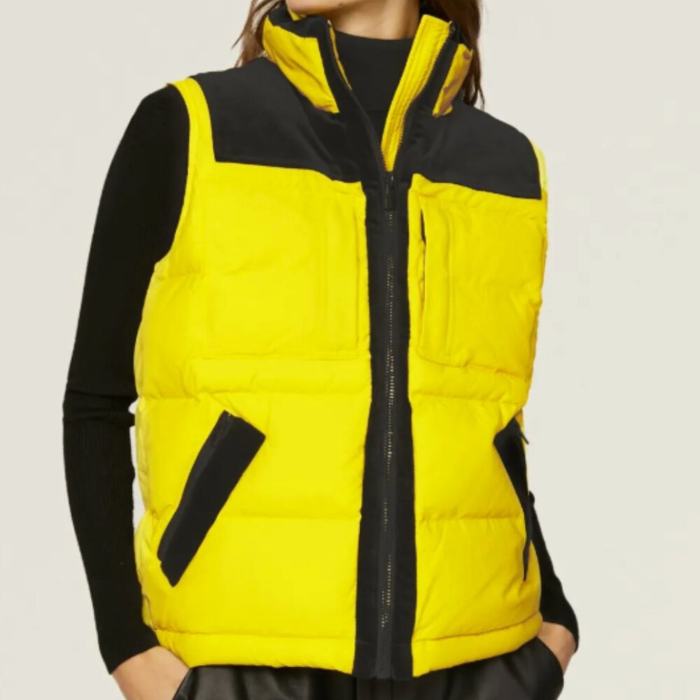The Kooples Neon Yellow Puffer Vest | Size US 4–6 | Like New